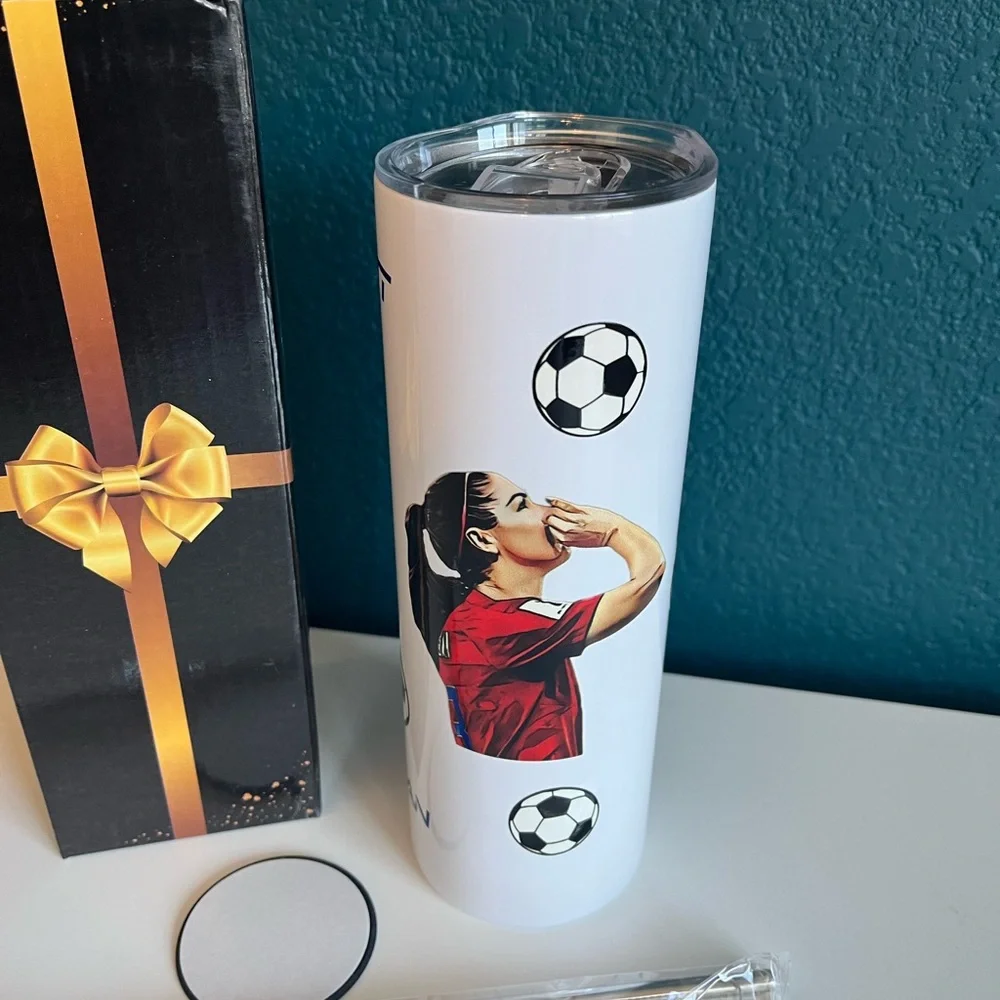 Alex Morgan USWNT US Women Girls Soccer Football Futbol Cup Tumber 20oz (New)